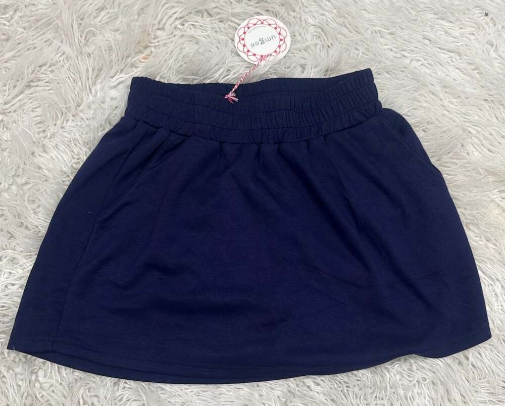 Umgee Small Skirt Navy Blue Elastic Waist